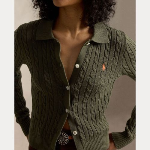SWEATER-CARDIGAN DENSE OLIVE DEN